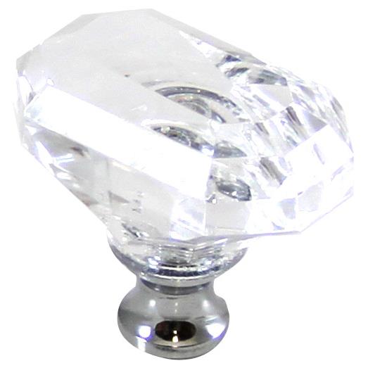 Cal Crystal M996 Crystal Excel OCTAGON KNOB in Polished Chrome